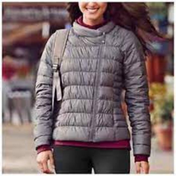 Athleta Jackets & Coats Athleta Downalicious Goose Down Taupe